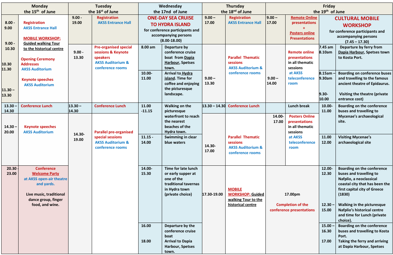 GENERAL PROGRAM SCEDULE SPETSES